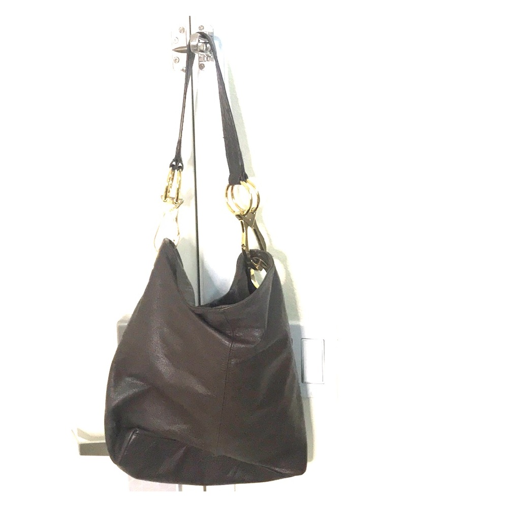 Leather brown bucket bag gold hardware JPK Paris